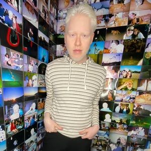 White and cream lightweight hoodie!! :))